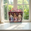 FASHION Doll toy Set Pretty Girl Purple Background Long Hair 3 styles Fashion GIRL 9 pieces details Picture
